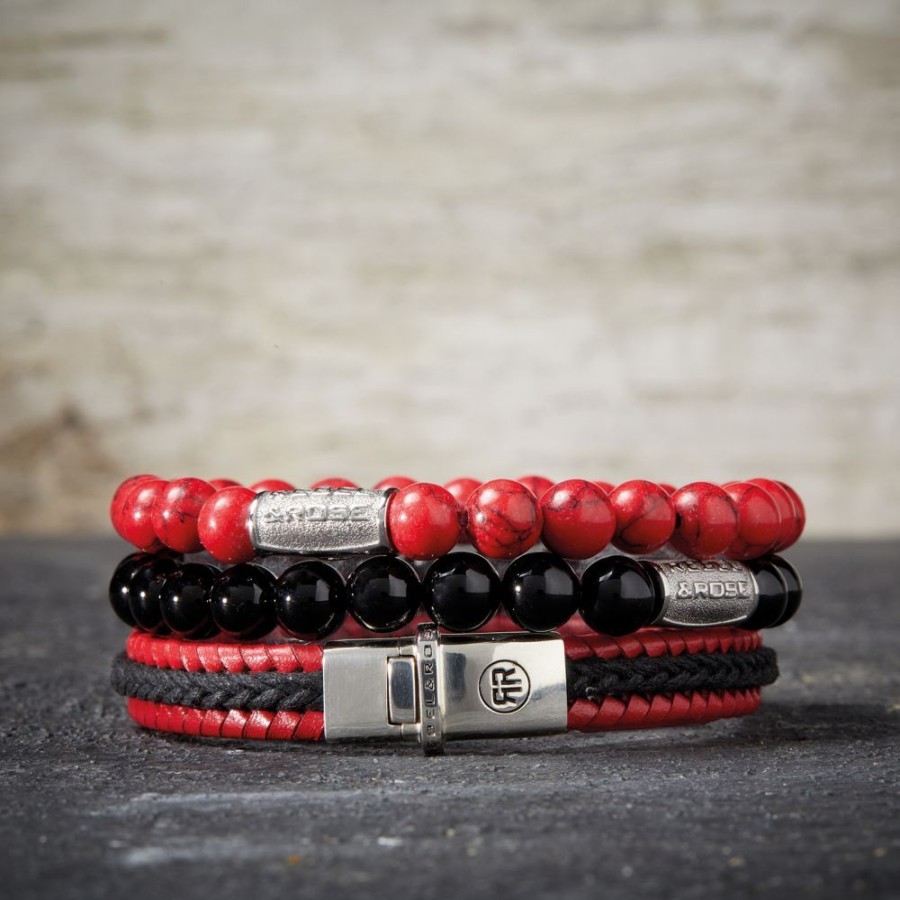 Man Rebel & Rose | Dual Twisted Black-Red