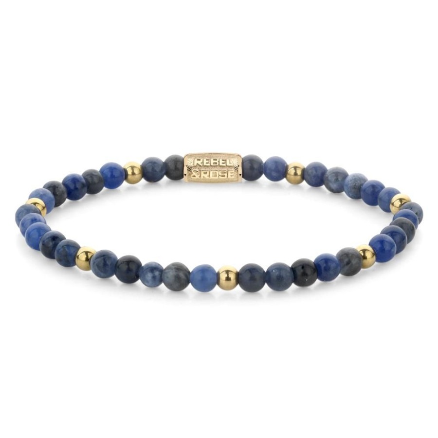 Man Rebel & Rose | Midnight Blue - 4Mm - 18 Ct Yellow Gold Ion-Plated