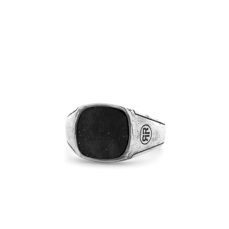 Man Rebel & Rose | Ring Square Vintage Onyx