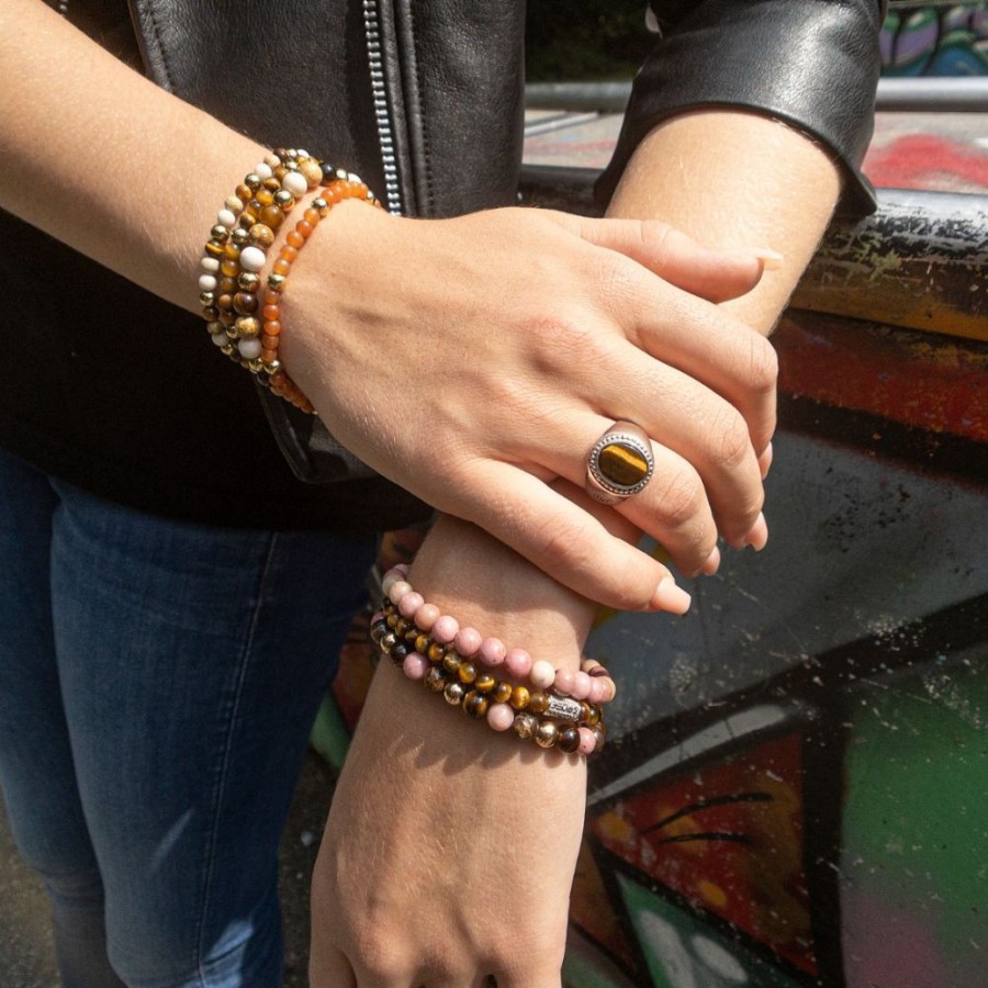 Vrouw Rebel & Rose | Ring Women Oval Tiger Eye