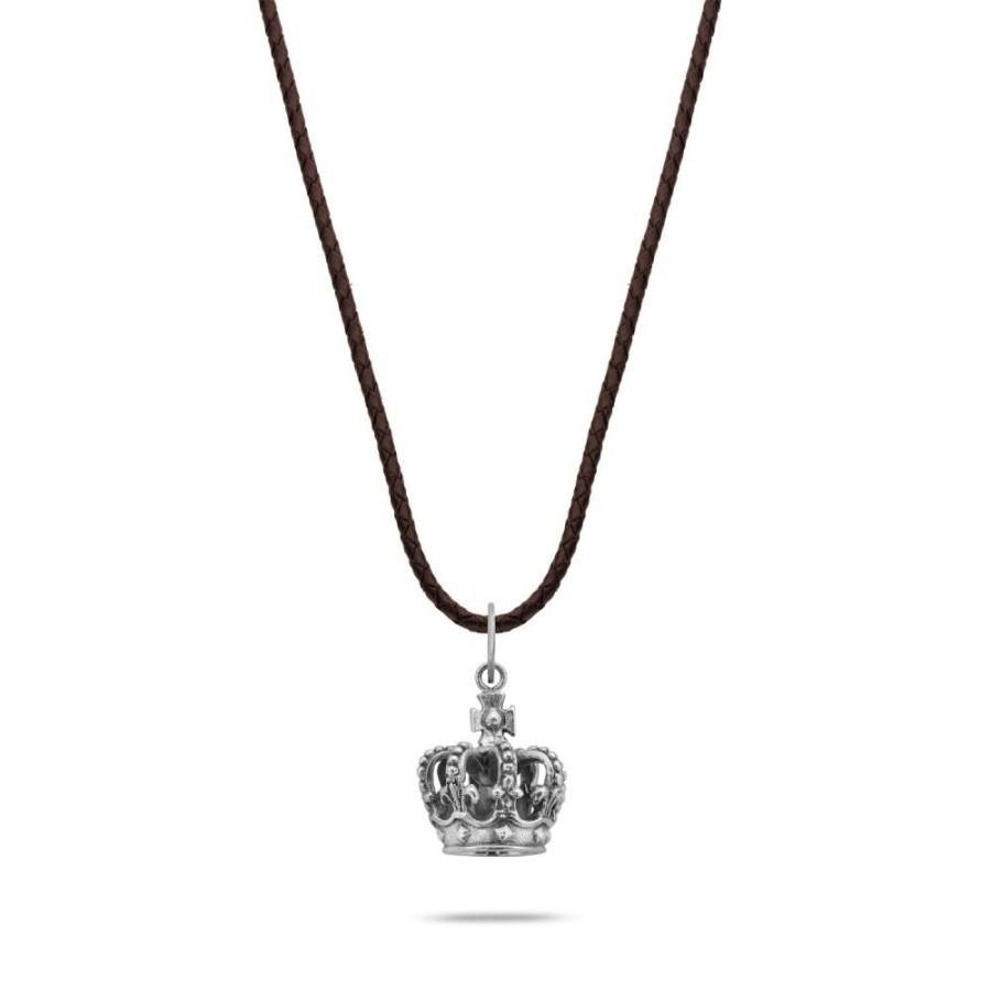 Man Rebel & Rose | Necklace Royal Crown Brown