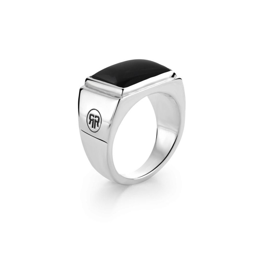 Man Rebel & Rose | Ring Square Onyx Lowneck