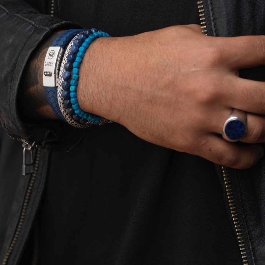 Man Rebel & Rose | Ring Round Lapis Lowneck