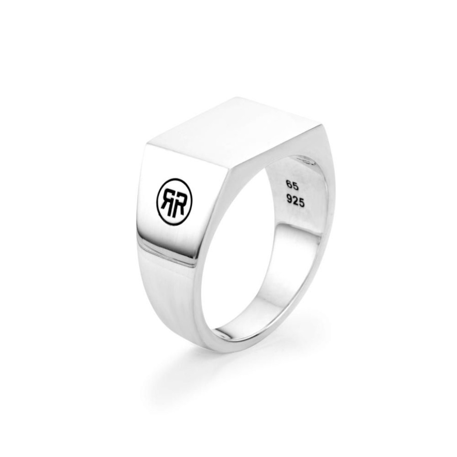 Man Rebel & Rose | Ring Rectangle Silver Shine